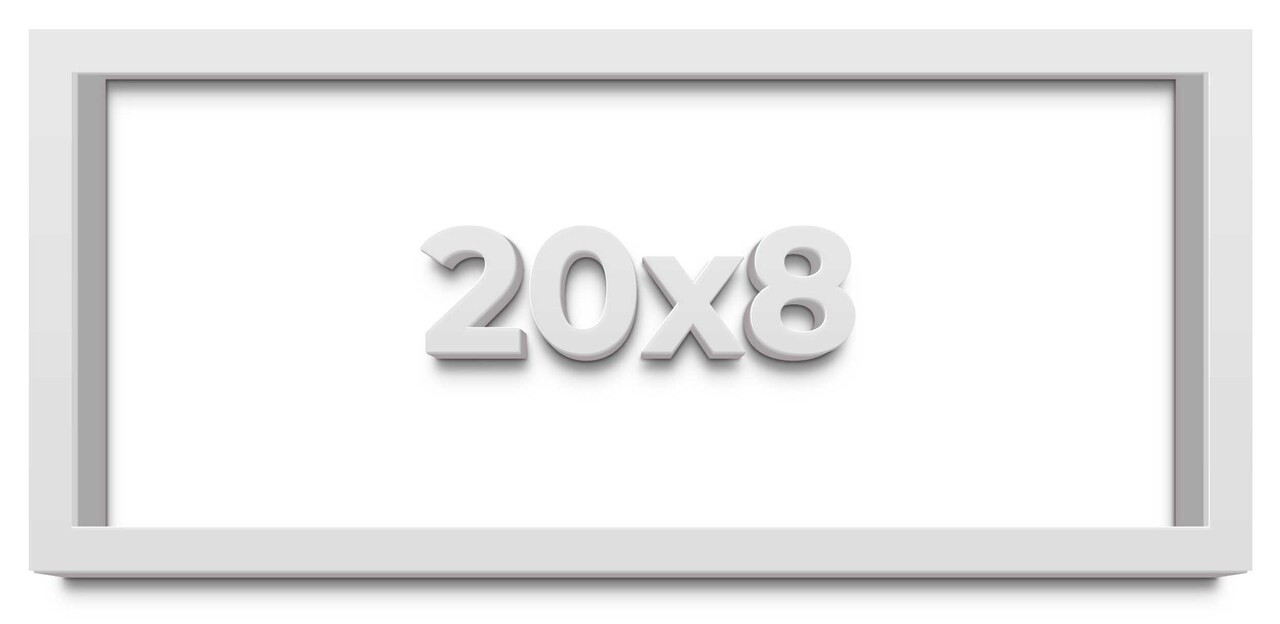 Panoramic Shadow Box 1.75" Deep White Frame - UV Acrylic, Backing, Hanging Hardware
